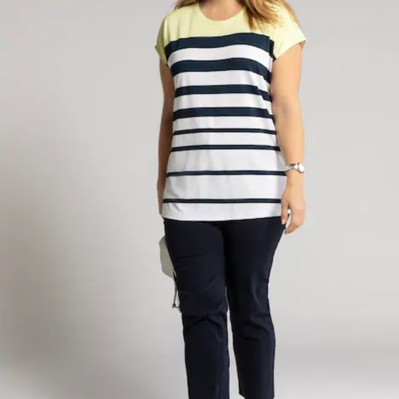 Colorblock Round Neck Stretch Knit Top - Picture 5 of 5